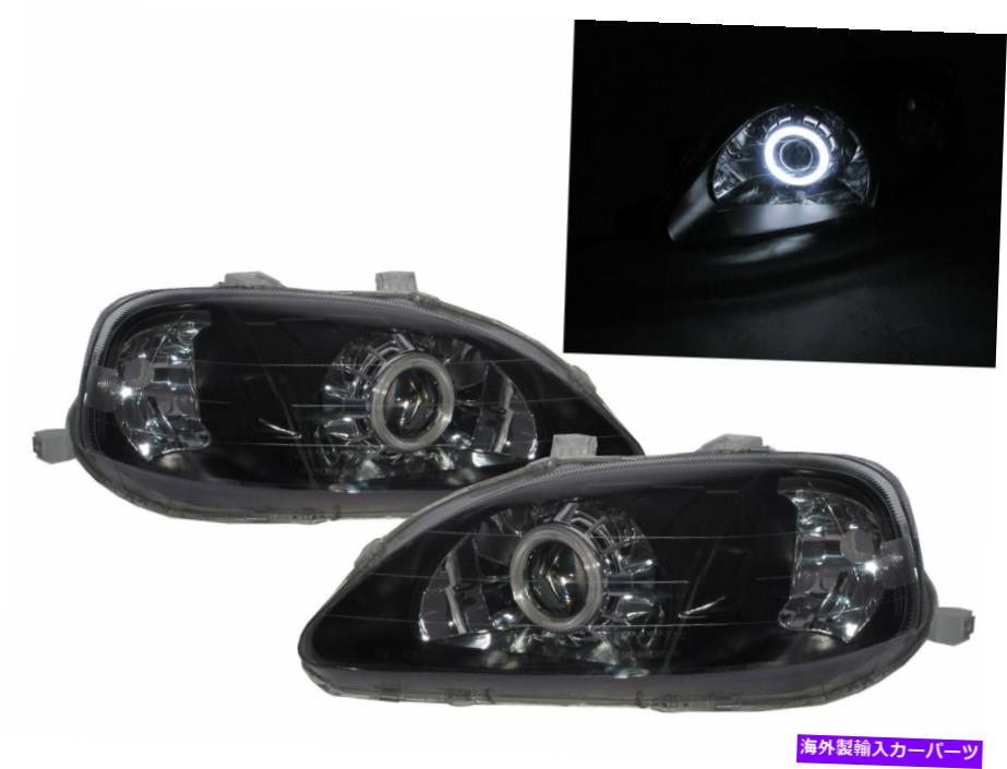 USヘッドライト ホンダLHDのためのCIVIC EJ / EK / EM MK6 99-00 FACELIFT CCFLプロジェクターヘッドライトブラック Civic EJ/EK/EM MK6 99-00 FACELIFT CCFL Projector Headlight Black for HONDA LHD【並行輸入品】