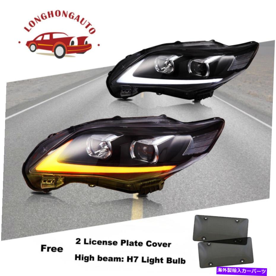 USヘッドライト 2011-2013トヨタカローラヘッドランププロジェクターW H7電球のペアLEDヘッドライト Pair LED Headlights For 2011-2013 TOYOTA COROLLA Head Lamps Projector w H7 bulbs【並行輸入品】