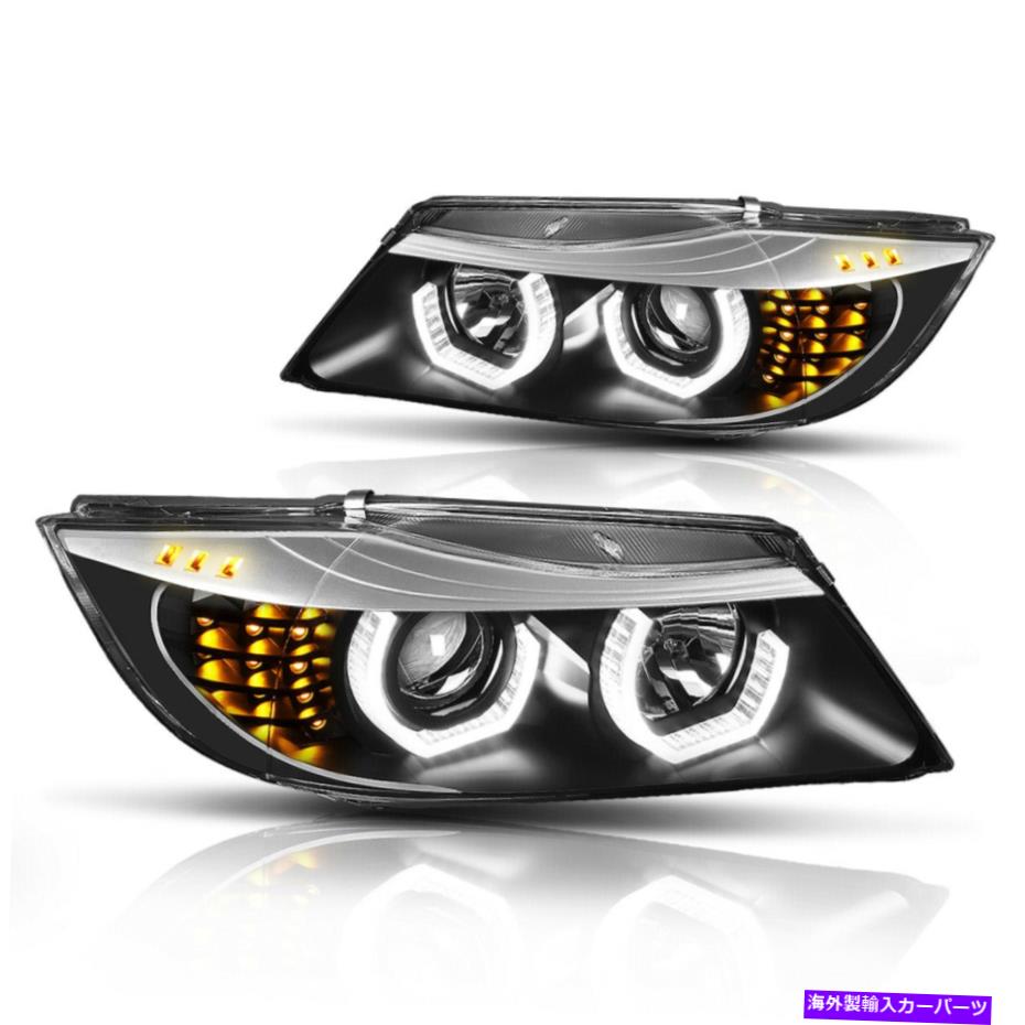 USヘッドライト 06-08 BMW 3シリーズE90 LED U-HALO +ターン信号プロジェクターヘッドライト/ランプペア For 06-08 BMW 3-Series E90 LED U-Halo+Turn Signal Projector Headlight/Lamp Pair【並行輸入品】｜Us Custom Parts Shop USDM