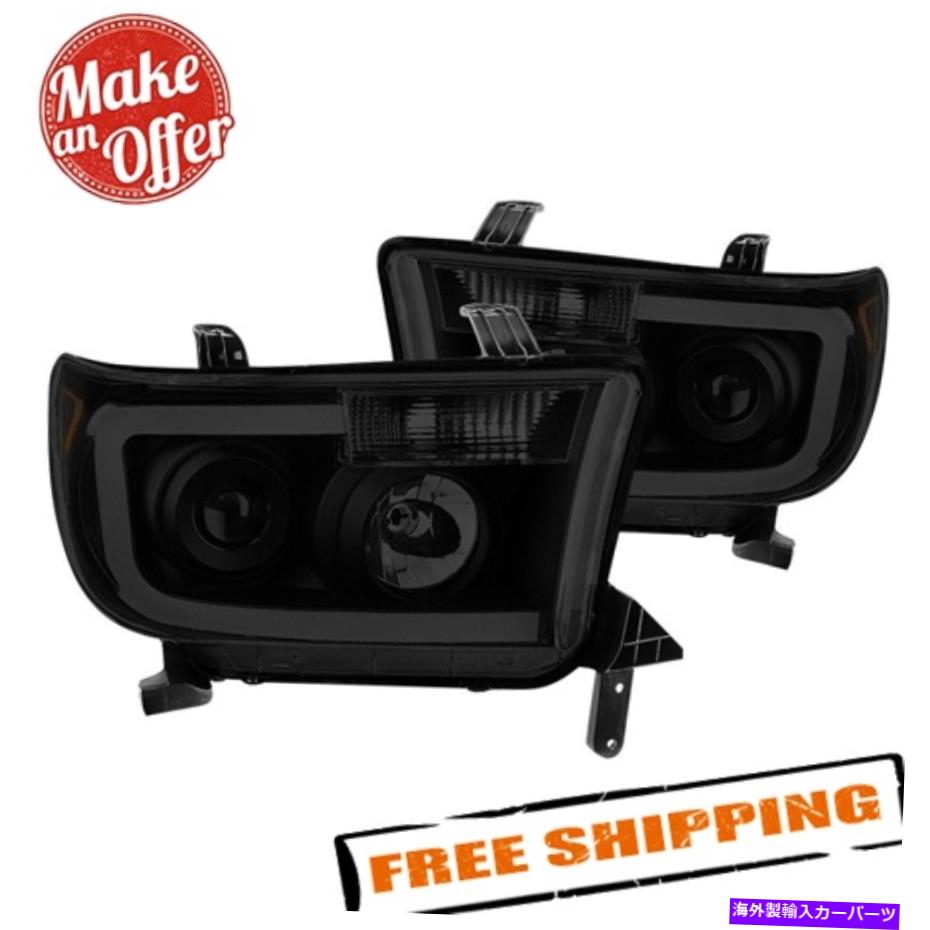 USヘッドライト スパイダー9030413黒/スモークLED DRLバープロジェクターヘッドライト Spyder 9030413 Black/Smoke LED DRL Bar Projector Headlights【並行輸入品】