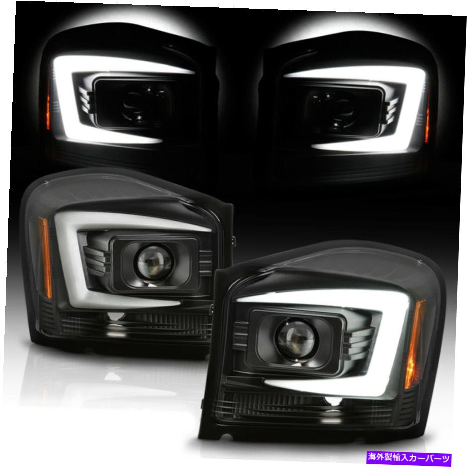 USヘッドライト 04-06 Dodge Durango Black LEDネオンチューブC形DRLプロジェクターヘッドライトランプ For 04-06 Dodge Durango BLACK LED Neon Tube C-Shape DRL Projector Headlight Lamp【並行輸入品】