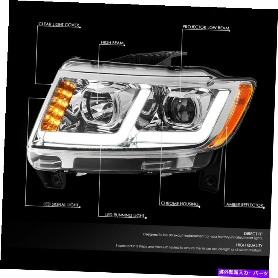 USヘッドライト 2011-2013 Jeep Grand CherokeeのPair Chrome琥珀色LED DRLプロジェクターのヘッドライト PAIR CHROME AMBER LED DRL PROJECTOR HEADLIGHT FOR 2011-2013 JEEP GRAND CHEROKEE【並行輸入品】|Us Custom Parts Shop USDM