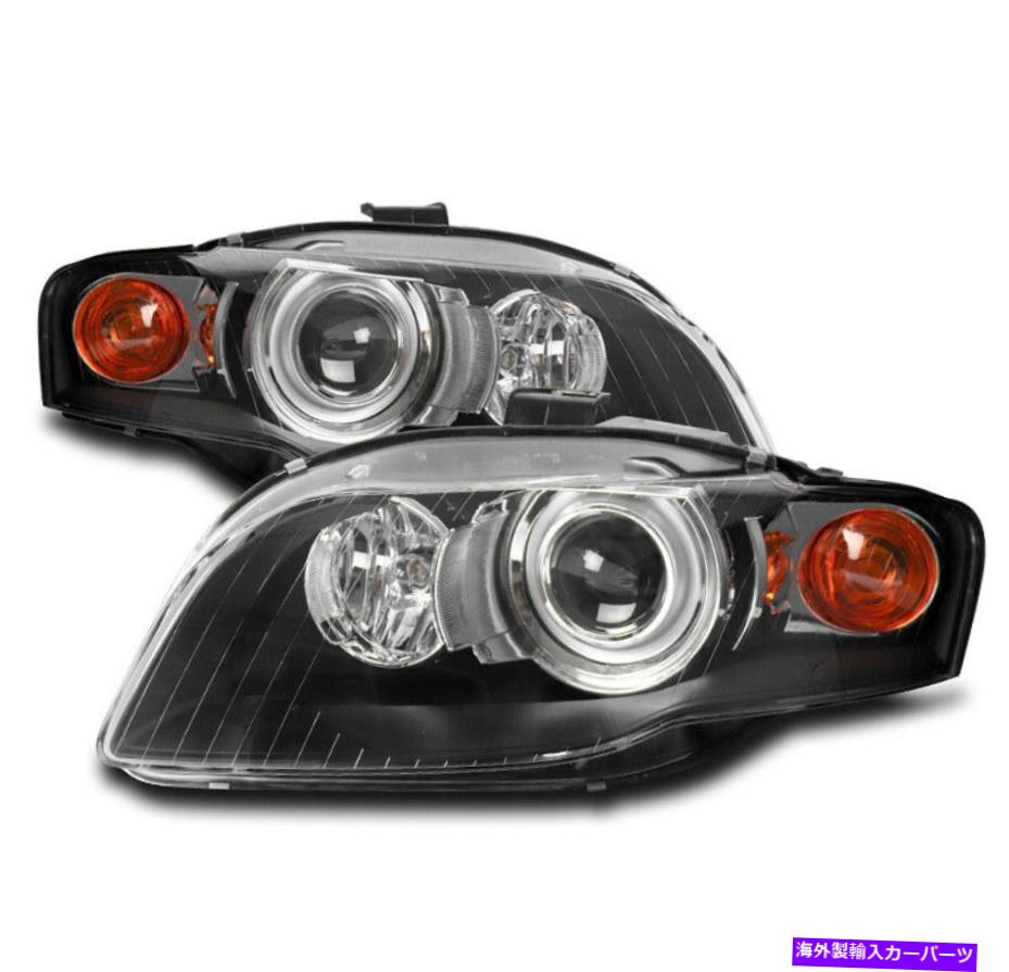 USヘッドライト 05-08オーディアA4 Quattro S4 B7 HID型プロジェクターヘッドライトヘッドランプランプブラック FOR 05-08 AUDI A4 QUATTRO S4 B7 HID TYPE PROJECTOR HEADLIGHT HEADLAMP LAMP BLACK【並行輸入品】