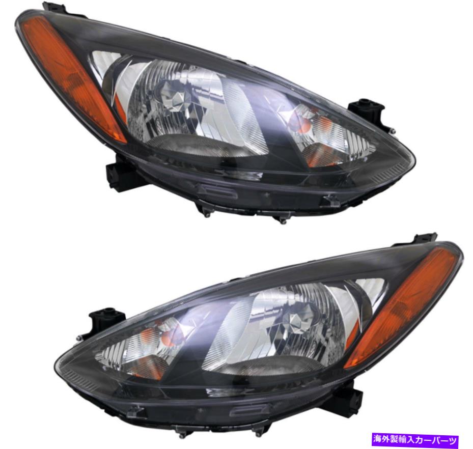 USヘッドライト 11-14 Mazda 2 Mazda2用ハロゲンヘッドライトヘッドライトアセンブリ（w /電球）ペアセット Halogen Headlights headlight Assembly (w/Bulb) Pair Set for 11-14 Mazda 2 Mazda2【並行輸入品】
