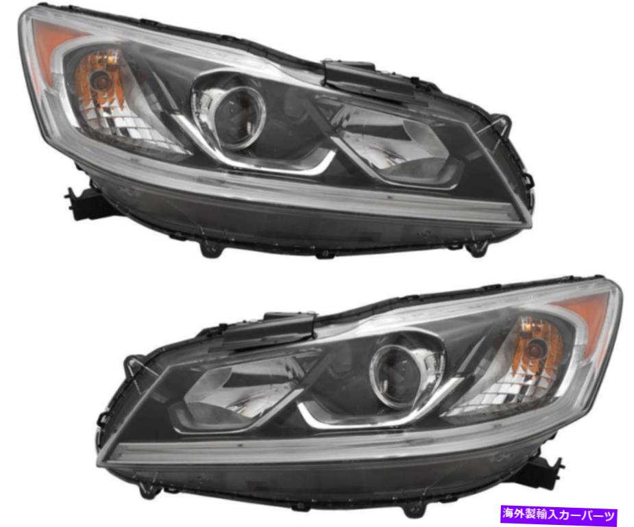 USヘッドライト ヘッドライトアセンブリ新しいペア16-17ホンダアコードEX / EX-L / SE /スポーツセダン Headlights Assembly NEW Pair Set For 16-17 Honda Accord EX/EX-L/SE/Sport Sedan【並行輸入品】