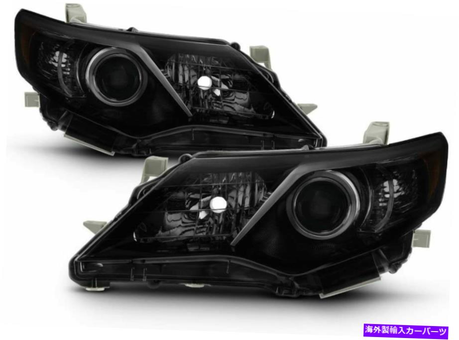 USヘッドライト 2012-2014トヨタカムリブラックスモークヘッドライトヘッドランプ交換セット For 2012-2014 Toyota Camry Black Smoked HeadLights HeadLamps Replacement set【並行輸入品】