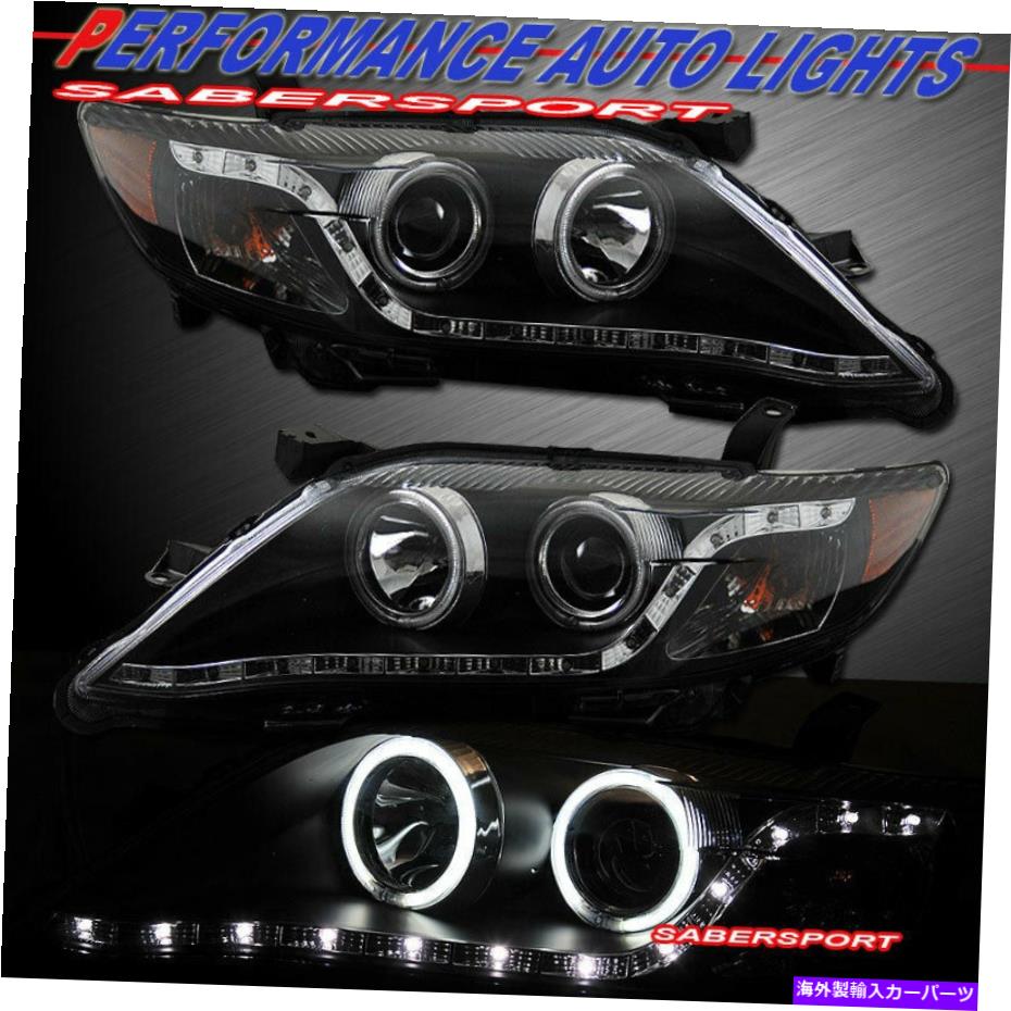 USヘッドライト 2010-2011トヨタカムリのためのPair Black HaloヘッドライトW / LED駐車場のセット Set of Pair Black Halo Headlights w/ LED parking for 2010-2011 Toyota Camry【並行輸入品】