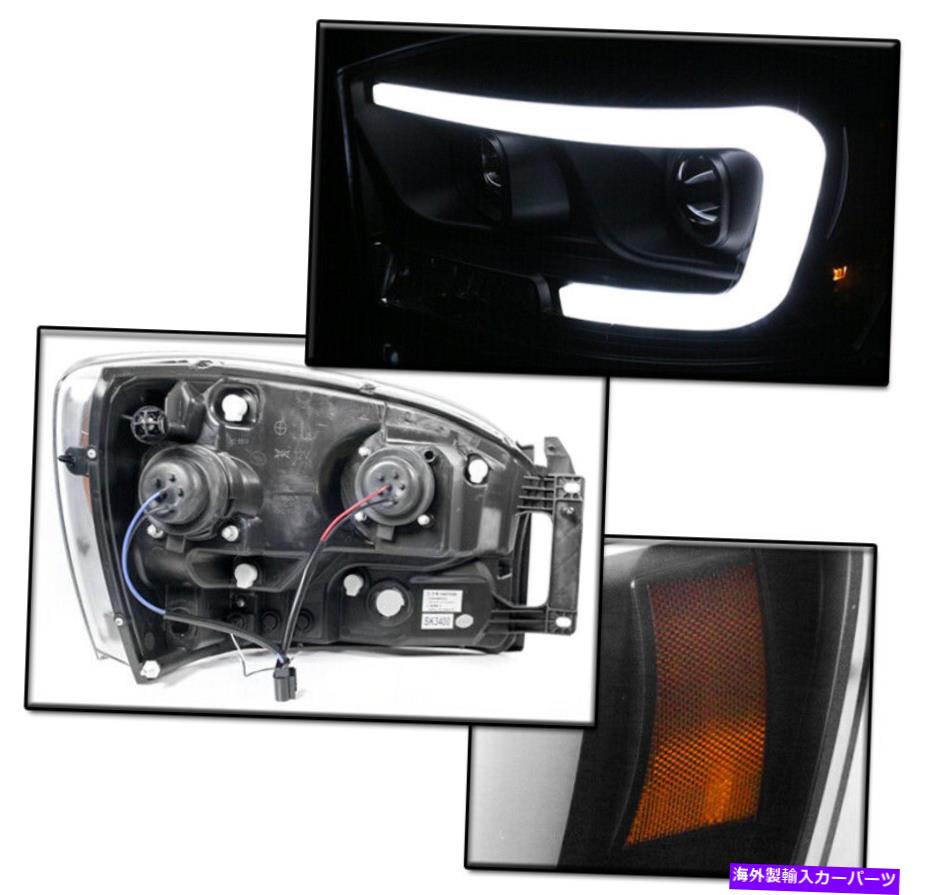 USヘッドライト 2006-2008 Dodge RAM 1500 2500 2500 3500ブラックLEDプロジェクターヘッドライト+ DRLランプ FOR 2006-2008 DODGE RAM 1500 2500 3500 BLACK LED PROJECTOR HEADLIGHTS +DRL LAMP【並行輸入品】