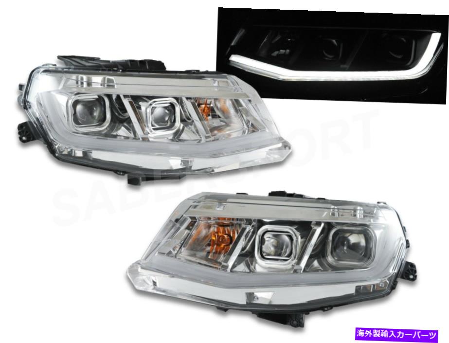USヘッドライト ペアクロームハロゲンVer。プロジェクターヘッドライトW / LEDバー2016-2018 Camaro LS LT Pair Chrome Halogen Ver. Projector Headlights w/ LED Bar 2016-2018 Camaro LS LT【並行輸入品】