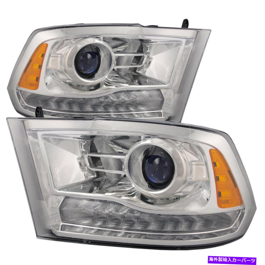 USヘッドライト ヘッドライトプロジェクタークロームペアセットフィット13-15 RAM 1500ピックアップララミーロングホーン Headlight Projector Chrome Pair Set Fits 13-15 Ram 1500 Pickup Laramie Longhorn【並行輸入品】