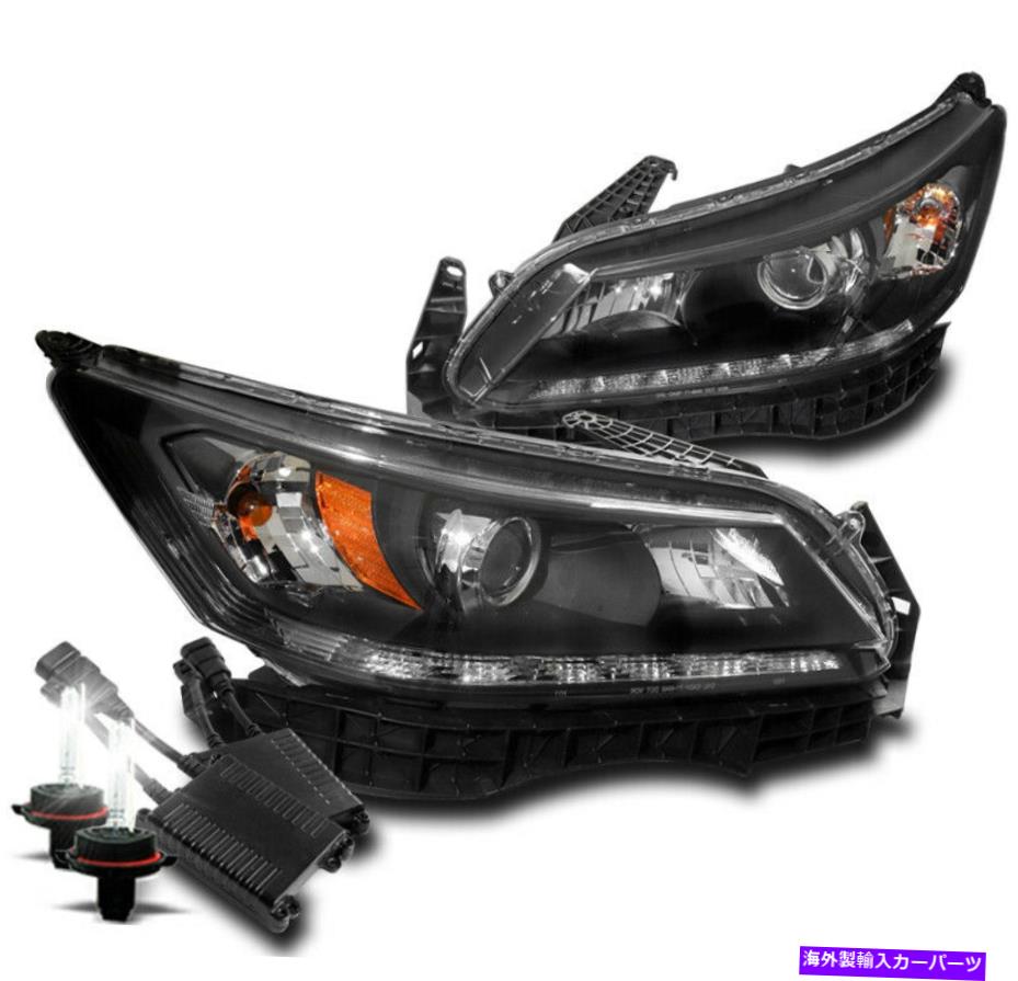 USヘッドライト 13-15ホンダアコードセダンLEDバープロジェクターヘッドライトブラックW / 50W 8K HIDキット For 13-15 Honda Accord Sedan LED Bar Projector Headlights Black w/50W 8K HID Kit【並行輸入品】