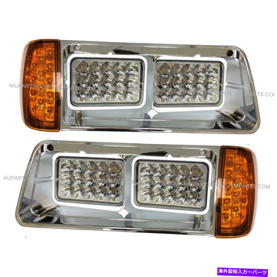 USヘッドライト LEDヘッドライト＆LEDコーナーライト＆ハウジングベースLH RH FIT 89-03 FreightLiner FLD LED Headlight & LED Corner Light & Housing Base LH RH FIt 89-03 Freightliner FLD【並行輸入品】