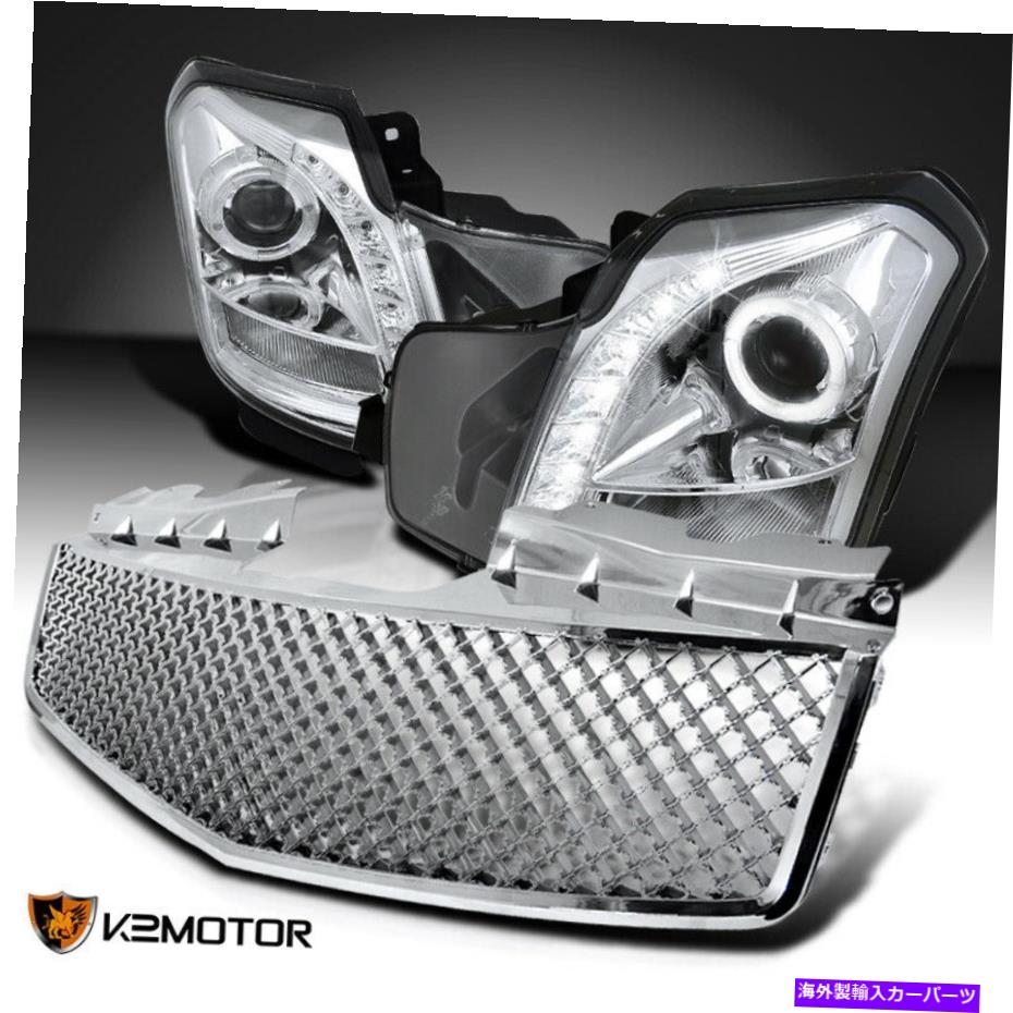 USヘッドライト 03-07 CTS SMD LED Haloプロジェクターヘッドライト+ハニカムABSクロームフードグリル 03-07 CTS SMD LED Halo Projector Headlights+Honeycomb ABS Chrome Hood Grille【並行輸入品】｜Us Custom Parts Shop USDM