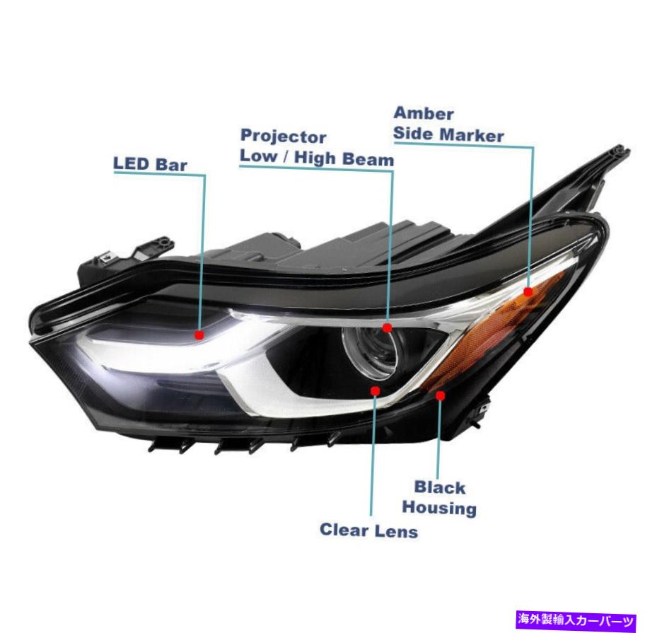 USヘッドライト 2018-2020 Chevy Equinox L LS LEDプロジェクターのヘッドライトブラックドライバ左側 For 2018-2020 Chevy Equinox L LS LED Projector Headlight Black Driver Left Side【並行輸入品】