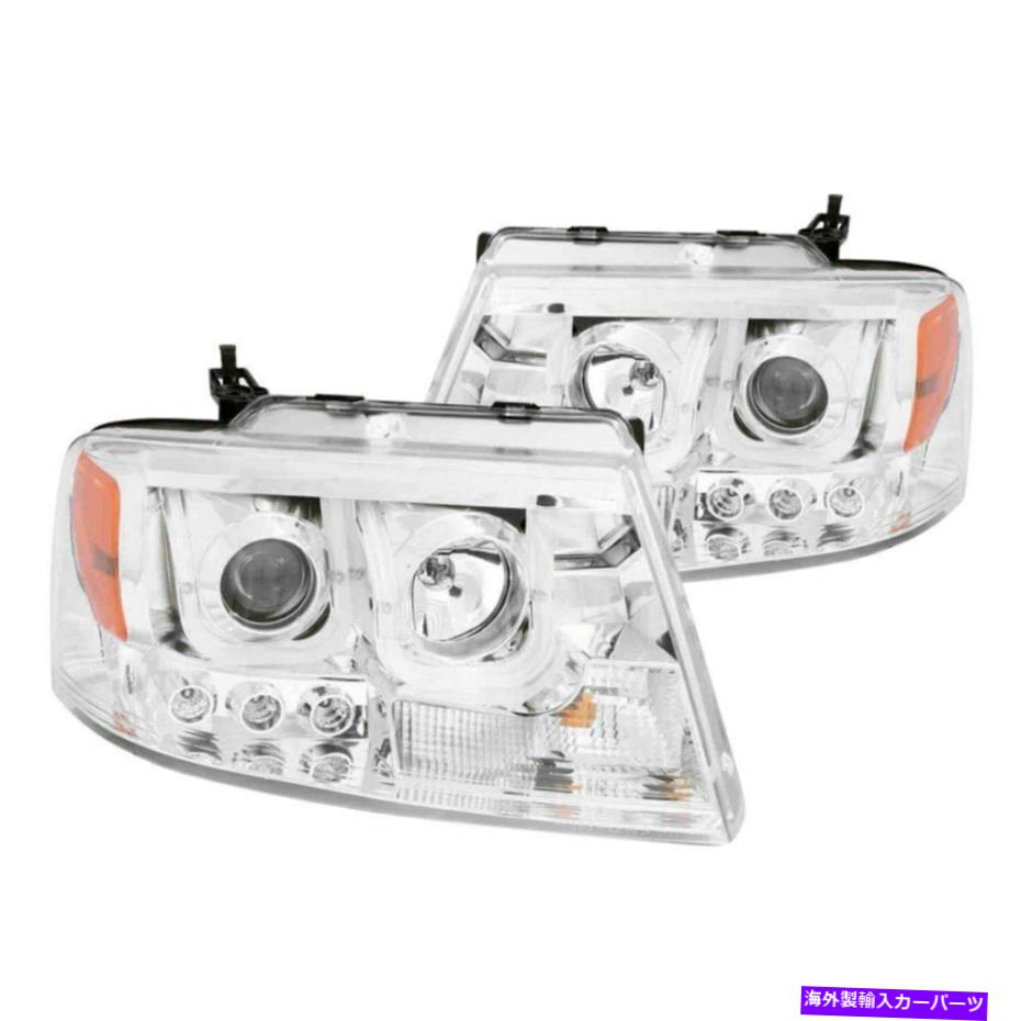 USヘッドライト F-150 2004-2008 Anzo 111287 Chrome U-BarプロジェクターヘッドライトW LED DRL For Ford F-150 2004-2008 Anzo 111287 Chrome U-Bar Projector Headlights w LED DRL【並行輸入品】