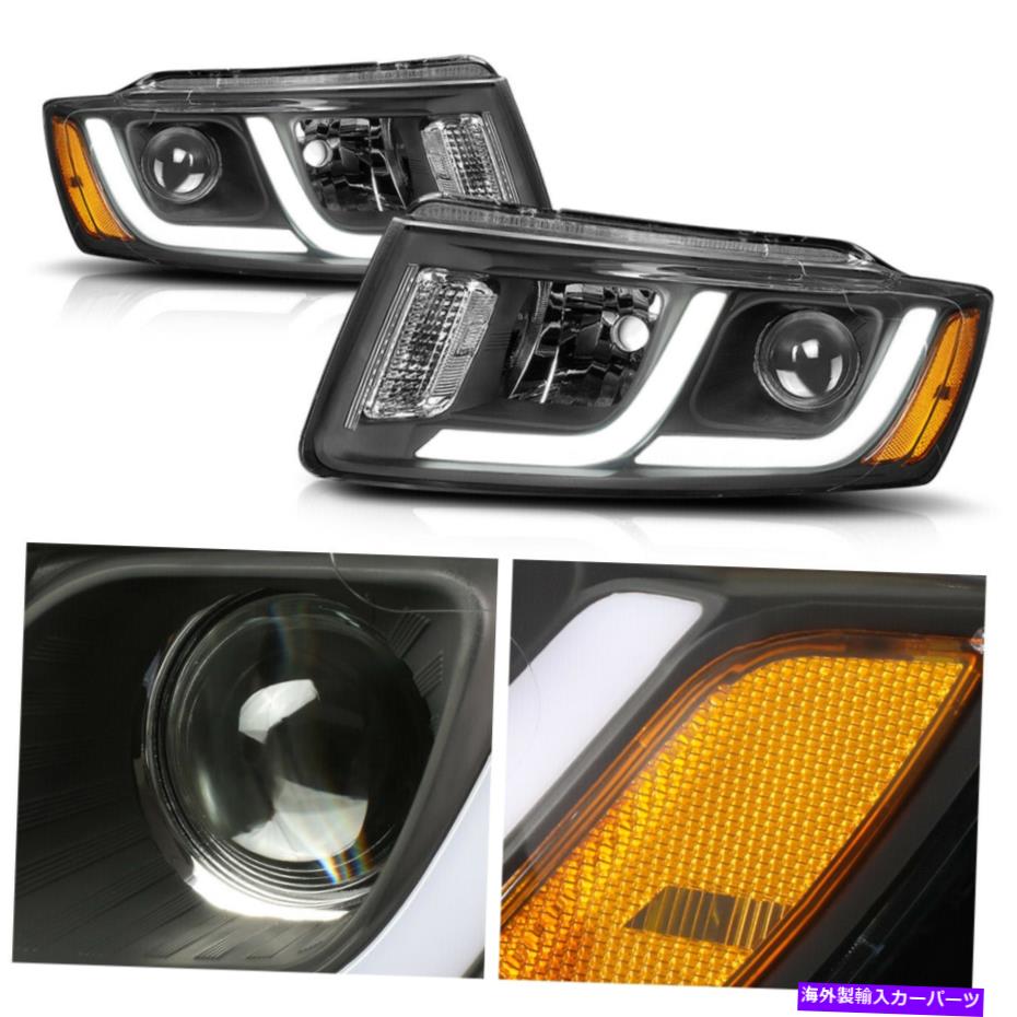 USヘッドライト （LED DRL）ブラック/アンバープロジェクターヘッドライト14-16ジープグランドチェロキーハロゲン (LED DRL) Black/Amber Projector Headlights for 14-16 Jeep Grand Cherokee Halogen【並行輸入品】｜Us Custom Parts Shop USDM