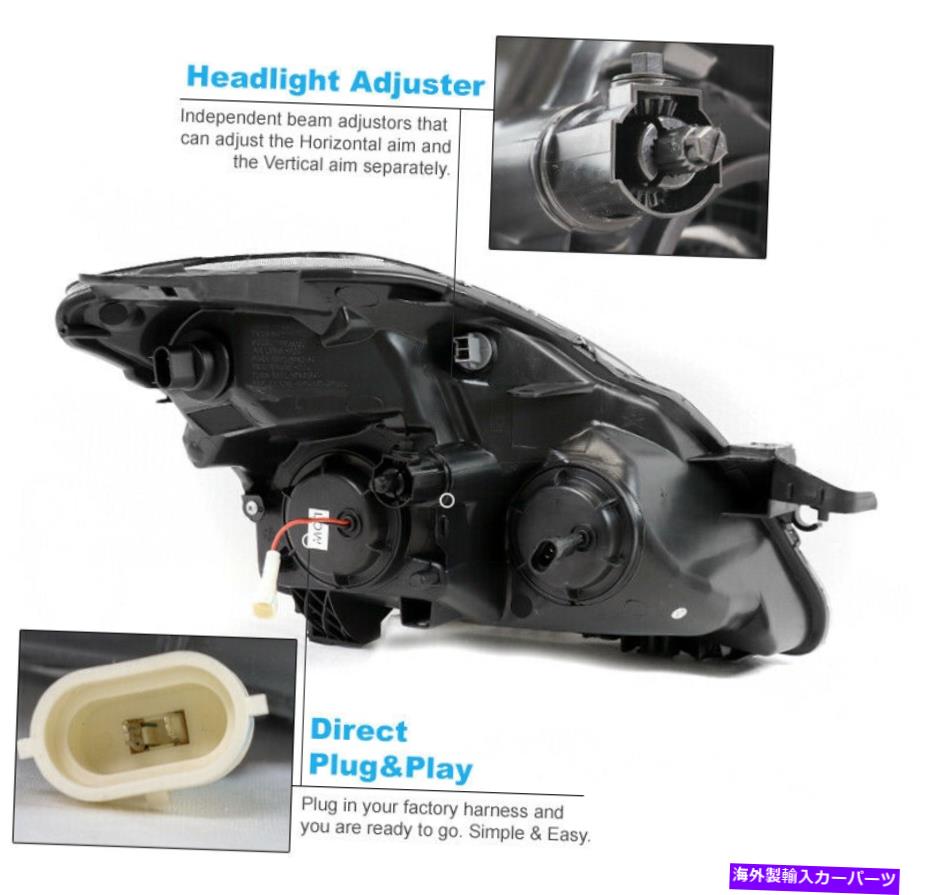 USヘッドライト 07-09 Altima Sedan LEDブラック/スモークハロゲンプロジェクターヘッドライトW / DRL信号 For 07-09 Altima Sedan LED Black/Smoke Halogen Projector Headlights w/DRL Signal【並行輸入品】