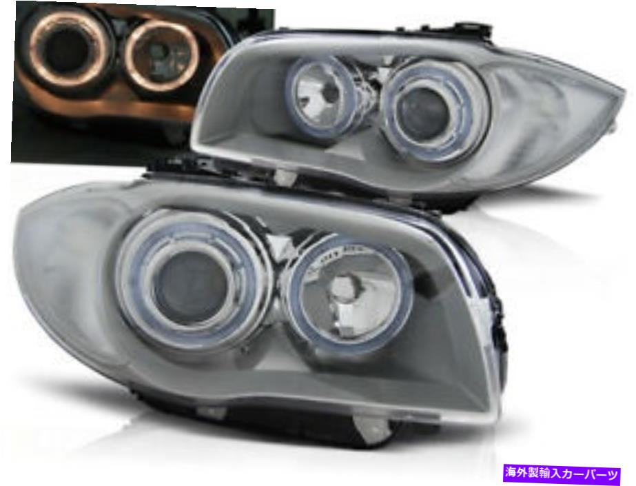 USヘッドライト BMWのヘッドライト1シリーズE81 E87 E82 E82 E88 2004-2011 VR-1207天使の目のクロム Headlights for BMW 1 Series E81 E87 E82 E88 2004-2011 VR-1207 Angel Eyes Chrome【並行輸入品】