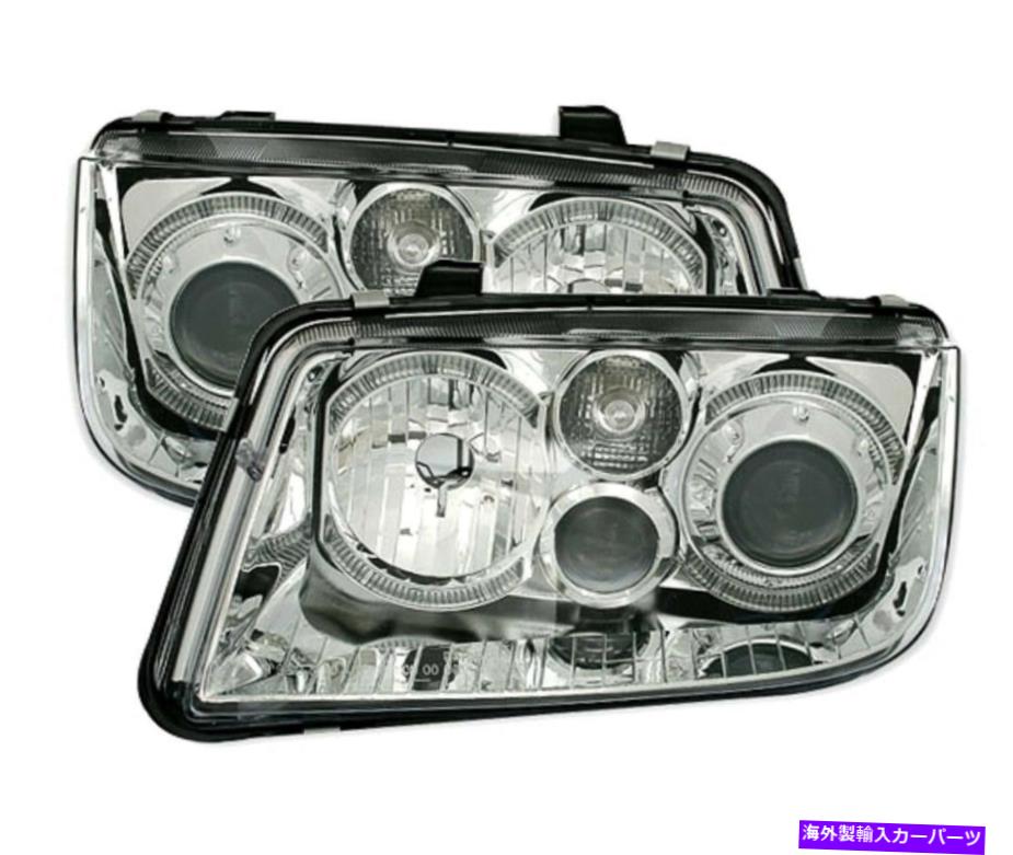 USヘッドライト クリアクローム仕上げAngelの目ヘッドライトVW Bora 98-05のための前の光 clear CHROME finish Angel Eyes Headlights front lights for VW BORA 98-05【並行輸入品】