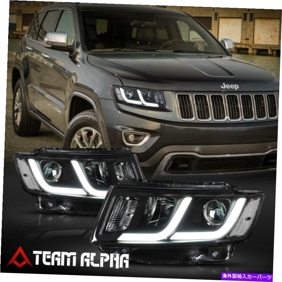USヘッドライト フィット2014-2016 Grand Cherokee {DRLバー/ LEDシグナル}ブラック/クリアプロジェクターヘッドライト Fits 2014-2016 Grand Cherokee{DRL BAR/LED SIGNAL}Black/Clear Projector Headlight【並行輸入品】｜Us Custom Parts Shop USDM