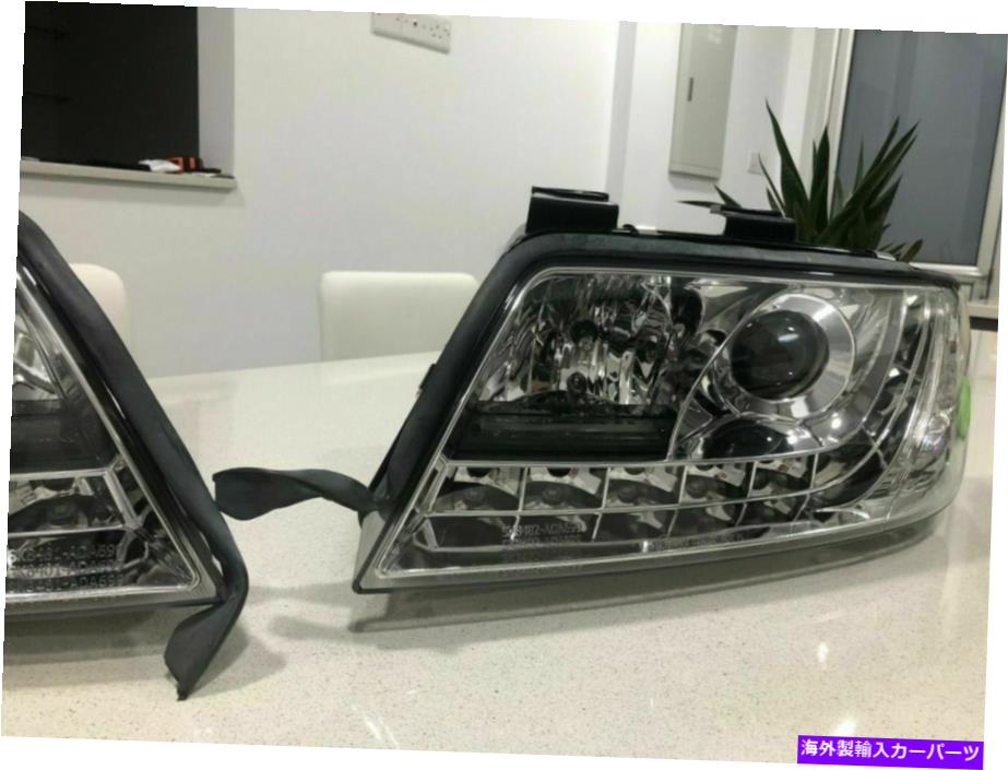 USヘッドライト Audi A6 4B C5 98-05のためのLRD DRL H1 / H1が付いているクロム仕上げヘッドライト Chrome finish Headlights with LRD DRL H1/H1 for Audi A6 4B C5 98-05【並行輸入品】