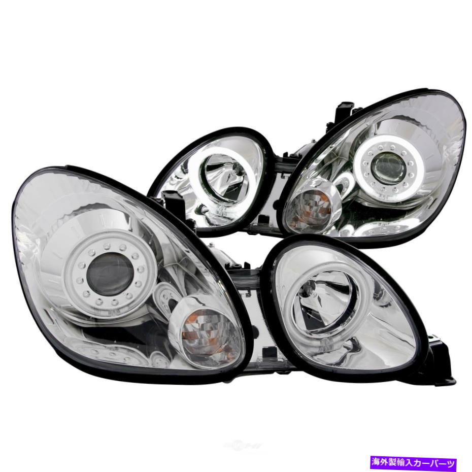USヘッドライト ハロークリアレンズクロム付きヘッドライトアセンブリプロジェクター Headlight Assembly-Projector with halo Clear Lens Chrome with amber Reflectors【並行輸入品】