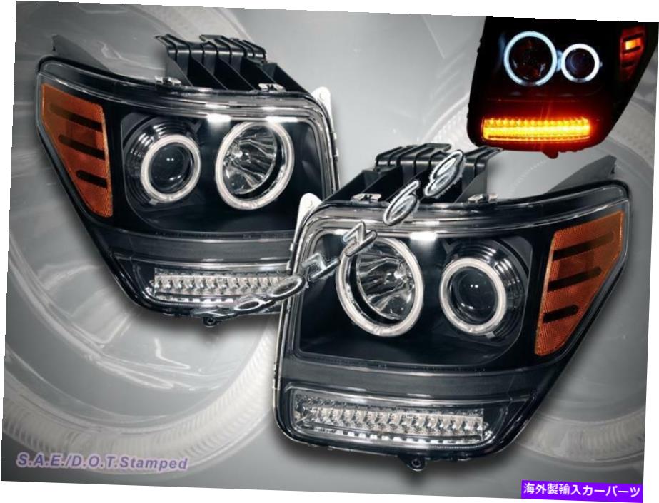 USヘッドライト 07 - 11 Dodge Nitro CCFL HaloプロジェクターヘッドライトW / LED PARKシグナルブラックNEW 07 - 11 DODGE NITRO CCFL HALO PROJECTOR HEADLIGHTS W/ LED PARK SIGNAL BLACK NEW【並行輸入品】