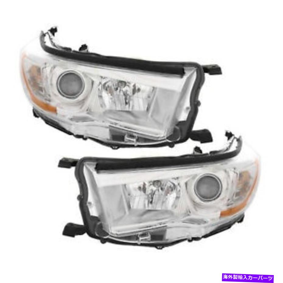USヘッドライト ヘッドライトw /スモーククロームアクセントペアフィット14-2016トヨタハイランダー Headlight w/Smoked Chrome Accent Pair Fits 14-2016 Toyota Highlander【並行輸入品】
