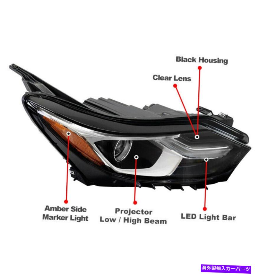 USヘッドライト 18-20シボレーequinox l ls LEDプロジェクターヘッドライトランプブラック旅客 For 18-20 Chevy Equinox L LS LED Projector Headlight Lamp Black Passenger Right【並行輸入品】
