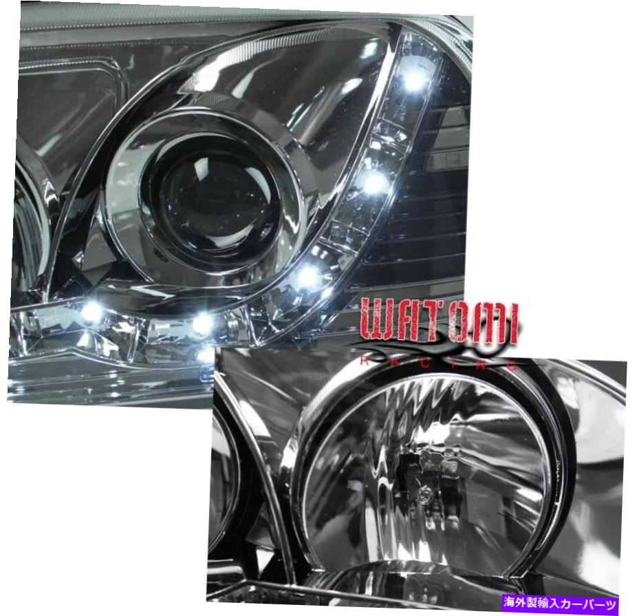 USヘッドライト 93-98 VWゴルフMK3 / 95-99カブリオDRL LEDプロジェクターヘッドライトクロム左+右セット 93-98 VW GOLF MK3/95-99 CABRIO DRL LED PROJECTOR HEADLIGHT CHROME LEFT+RIGHT SET【並行輸入品】