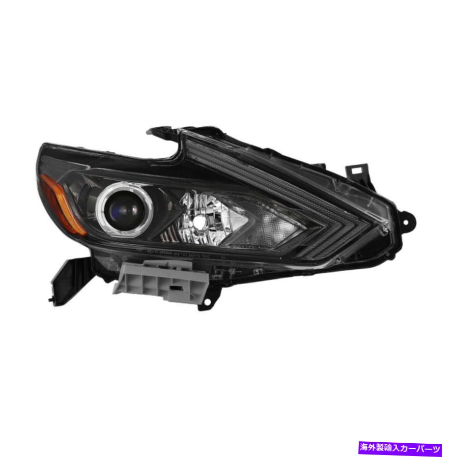 USヘッドライト フィット16-18 Altima 4Dセダン交換ヘッドライト旅客/右側黒ベゼル Fit 16-18 Altima 4d Sedan Replacement Headlight Passenger/Right Side Black Bezel【並行輸入品】