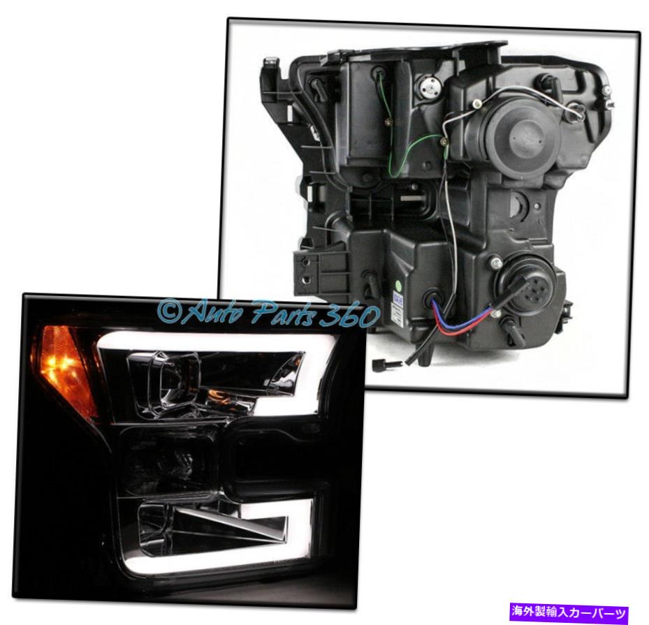 USヘッドライト 15-17フォードF-150 F150ピックアップDRL LEDバープロジェクターヘッドライトヘッドランプクロム FOR 15-17 FORD F-150 F150 PICKUP DRL LED BAR PROJECTOR HEADLIGHT HEADLAMP CHROME【並行輸入品】