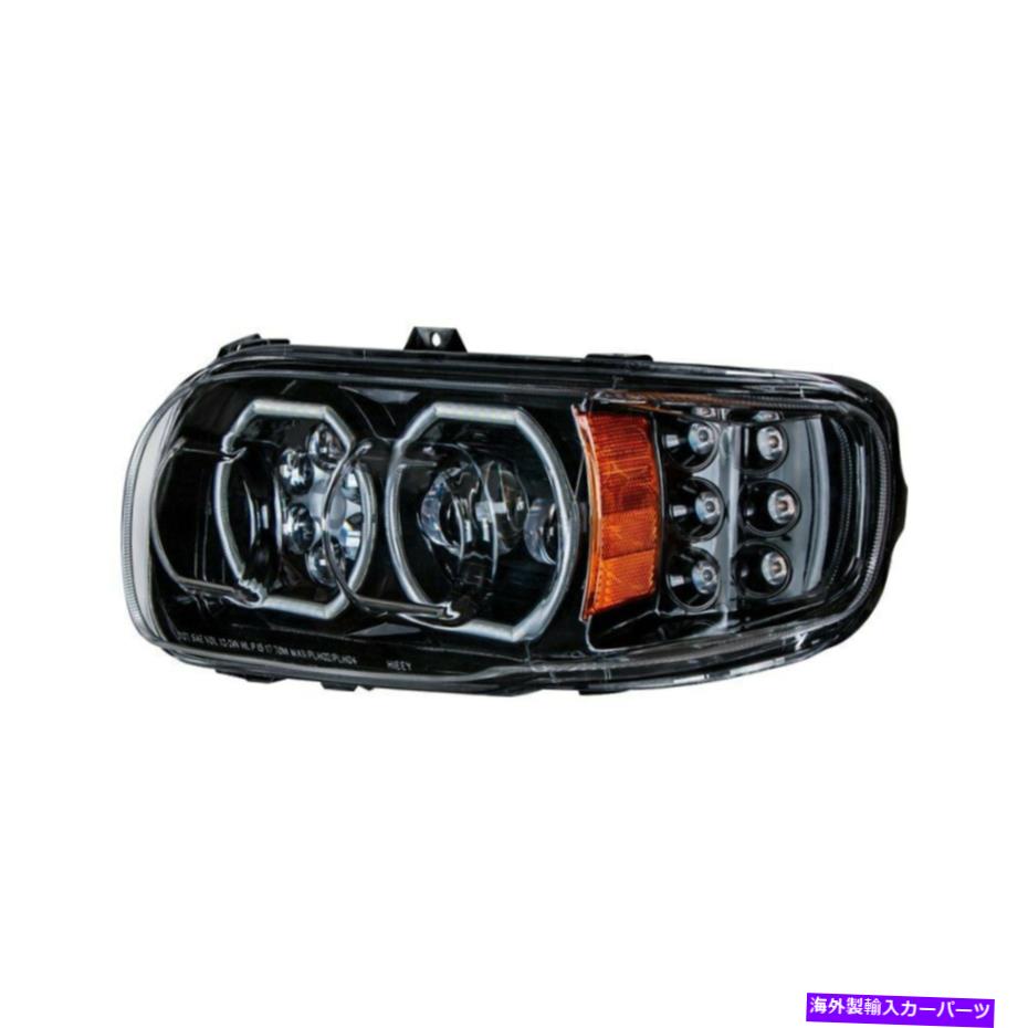 USヘッドライト PeterBilt 389 08-20ドライバサイドブラックロープロジェクターLEDヘッドライト For Peterbilt 389 08-20 Driver Side Black Halo Projector LED Headlight【並行輸入品】
