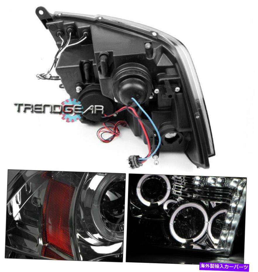 USヘッドライト 09-17ラムピックアップトラックLED Halo Smoke Projectorヘッドライト+ DRL左+右 FOR 09-17 RAM PICKUP TRUCK LED HALO SMOKE PROJECTOR HEAD LIGHTS+DRL LEFT+RIGHT【並行輸入品】