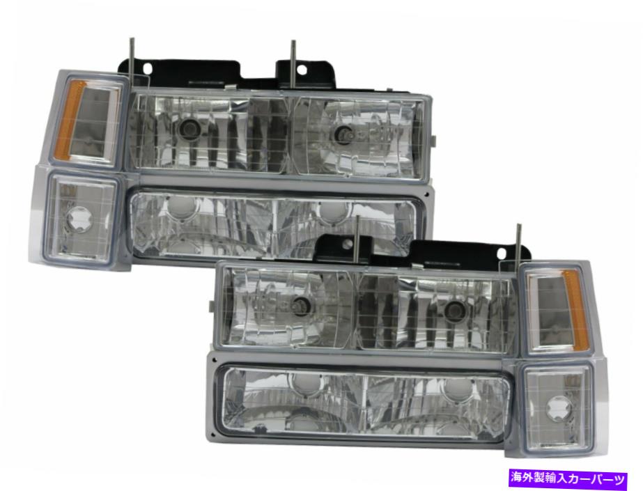 USヘッドライト C / K MK4 1994-1999シボレーシーボーLHDのためのピックアップクリスタルヘッドライトクロム C/K MK4 1994-1999 Pickup Crystal Headlight Chrome for CHEVROLET CHEVY LHD【並行輸入品】