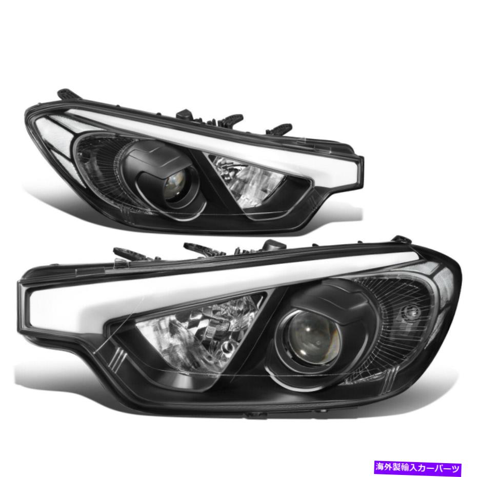 USヘッドライト 2014-2016 Forte 5 Koupe Blackハウジングクリアコーナープロジェクターヘッドライトランプ For 2014-2016 Forte 5 Koupe Black Housing Clear Corner Projector Headlight Lamps【並行輸入品】