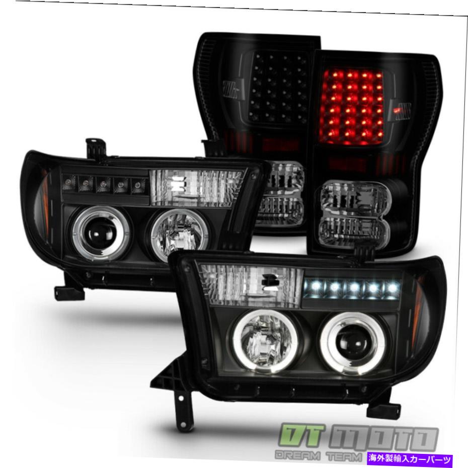 USヘッドライト 2007-2013トヨタツンドラLEDプロジェクターヘッドライト+ブラックスモークLEDテールランプ For 2007-2013 Toyota Tundra LED Projector Headlights+Black Smoke LED Tail Lamps【並行輸入品】