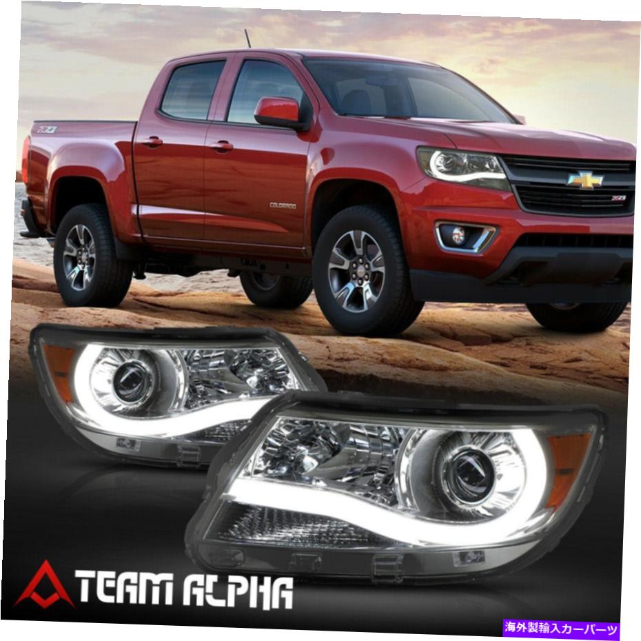 USヘッドライト フィット2015-2020 Chevy Colorado {LED L-BAR}煙/アンバーコーナープロジェクターヘッドライト Fits 2015-2020 Chevy Colorado {LED L-BAR} Smoke/Amber Corner Projector Headlight【並行輸入品】｜Us Custom Parts Shop USDM