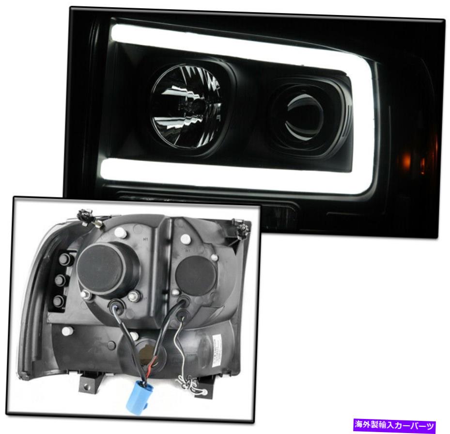 USヘッドライト 99-04フォードF250 F350スーパーデューティLEDチューブプロジェクターヘッドライトヘッドランプブラック FOR 99-04 FORD F250 F350 SUPER DUTY LED TUBE PROJECTOR HEADLIGHTS HEADLAMP BLACK【並行輸入品】