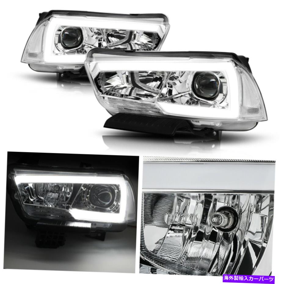 USヘッドライト 11-14 Dodge充電器クロム/クリアコーナー用LED DRLバープロジェクターヘッドライトランプ LED DRL BAR Projector Headlight Lamp for 11-14 Dodge Charger Chrome/Clear Corner【並行輸入品】