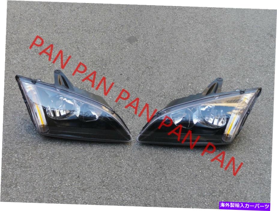 USヘッドライト ペアブラックカラーヘッドライトヘッドランプヘッドランプフロントライト2005 Pair Black Color Headlight Head lamp Headlamp Front Light For FORD FOCUS 2005【並行輸入品】