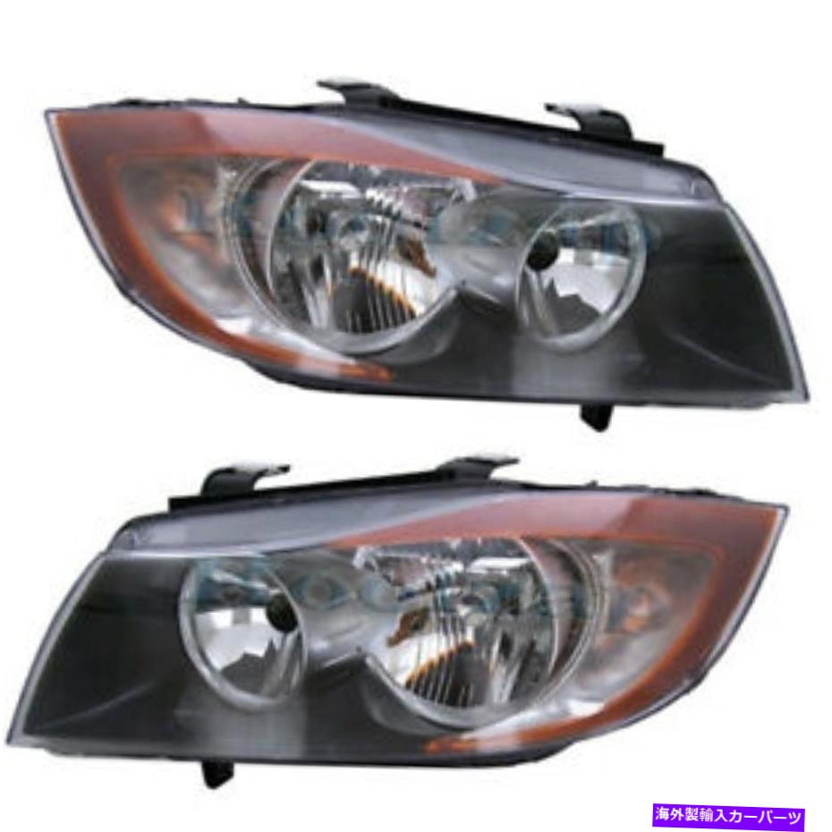 USヘッドライト NEW 06-08 3シリーズ4ドアヘッドライトヘッドランプヘッドライト左右サイドセットペア NEW 06-08 3-Series 4-Door Headlight Headlamp Head Light Left Right Side SET PAIR【並行輸入品】