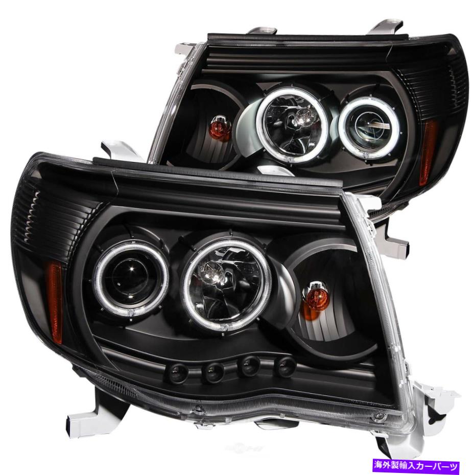 USヘッドライト ハロークリアレンズブラックアナゾ121282付きヘッドライトアセンブリプロジェクター Headlight Assembly-Projector with halo Clear Lens Black Anzo 121282【並行輸入品】