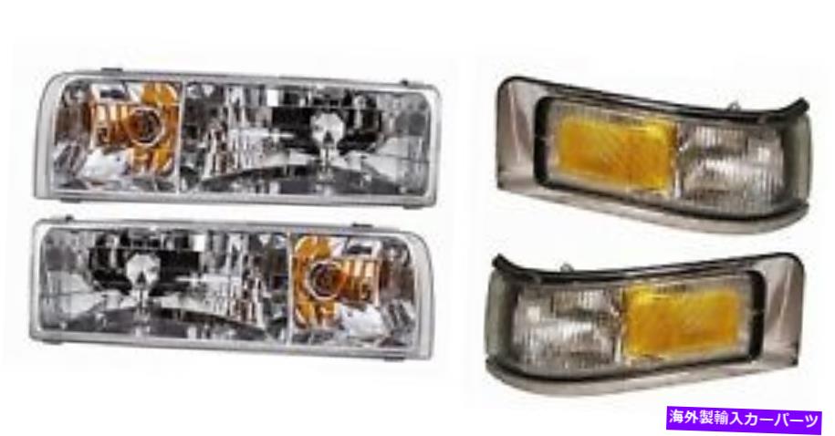 USヘッドライト 新しい左右ヘッドライト＆シグナル4 PC 2001 2002 Rexhallアメリカンクリッパー New Left Right Headlight & Signal 4pc Set FOR 2001 2002 Rexhall American Clipper【並行輸入品】