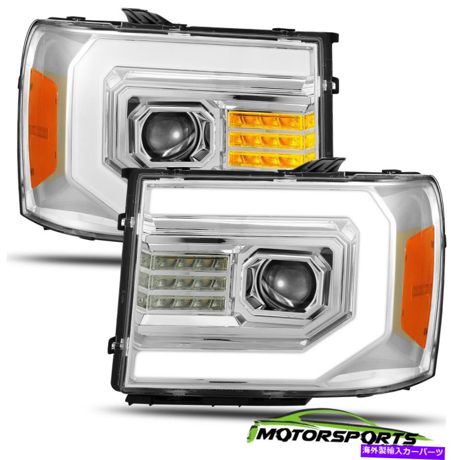 USヘッドライト FIT 07-13 GMC Sierra 1500 / 07-14 2500 / 3500HDクロムヘッドライトW / LED DRL +信号 Fit 07-13 GMC sierra 1500/07-14 2500/3500HD Chrome Headlights w/LED DRL+Signal【並行輸入品】