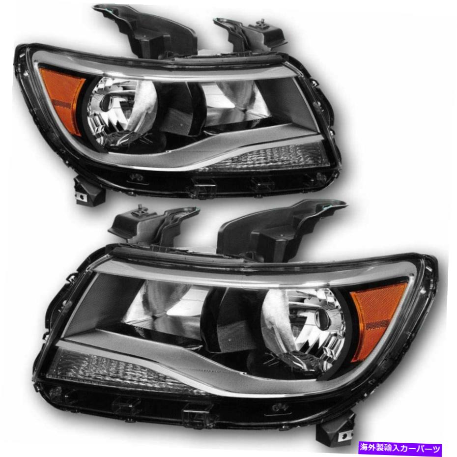 USヘッドライト 15-17のシボレーコロラドヘッドライトセットペアLH + RHブラックハウジングカラー2PCS For 15-17 Chevy Colorado HeadLights Set Pair LH+RH Black Housing Color 2PCS【並行輸入品】