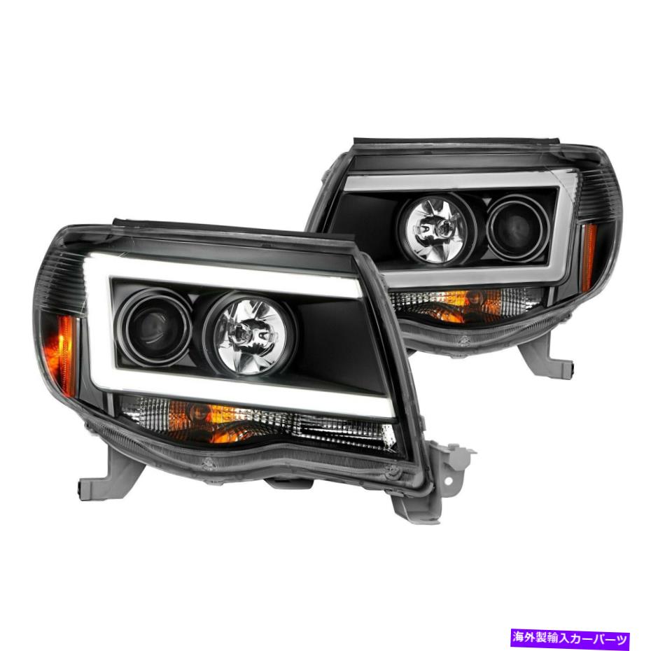 USヘッドライト Toyota Tacoma 2005-2009 CGブラックLED DRLバープロジェクターヘッドライト For Toyota Tacoma 2005-2009 CG Black LED DRL Bar Projector Headlights【並行輸入品】