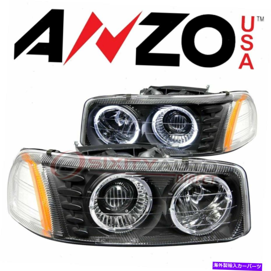 USヘッドライト 2007年GMC Sierra 1500 Classic - 電気照明PEのAnzousaヘッドライトセット AnzoUSA Headlight Set for 2007 GMC Sierra 1500 Classic - Electrical Lighting pe【並行輸入品】