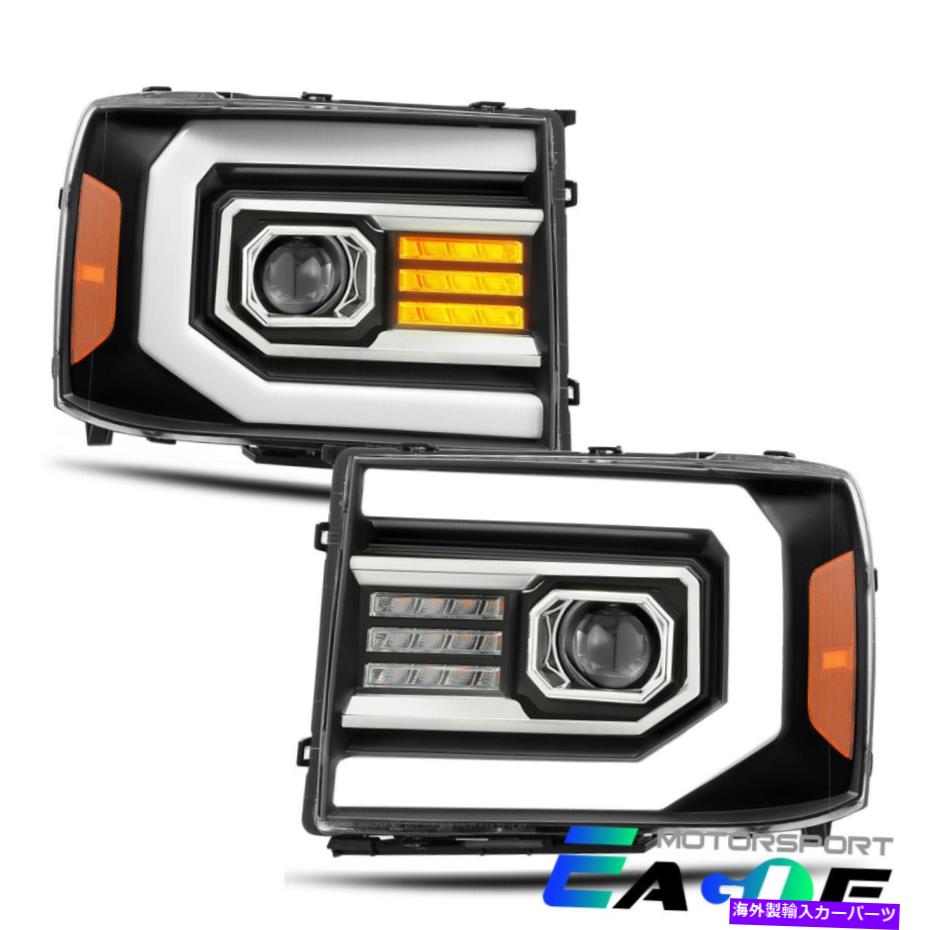 USヘッドライト FIT 2007-2013 GMC Sierra 1500/2500 / 3500HDブラックヘッドライトペアW / LED DRL +信号 Fit 2007-2013 GMC sierra 1500/2500/3500HD Black Headlights Pair w/LED DRL+Signal【並行輸入品】|Us Custom Parts Shop USDM