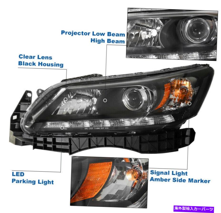 USヘッドライト 2013年から2015年ホンダアコードセダンLEDバーブラックプロジェクターヘッドライト+ DRL W / 6K HID For 2013-2015 Honda Accord Sedan LED Bar Black Projector Headlight +DRL w/6K HID【並行輸入品】